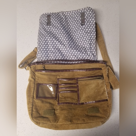 Y2K Billabong Courderoy Messenger Bag Tan/Kakhi Damaged Read Description - Picture 2 of 13